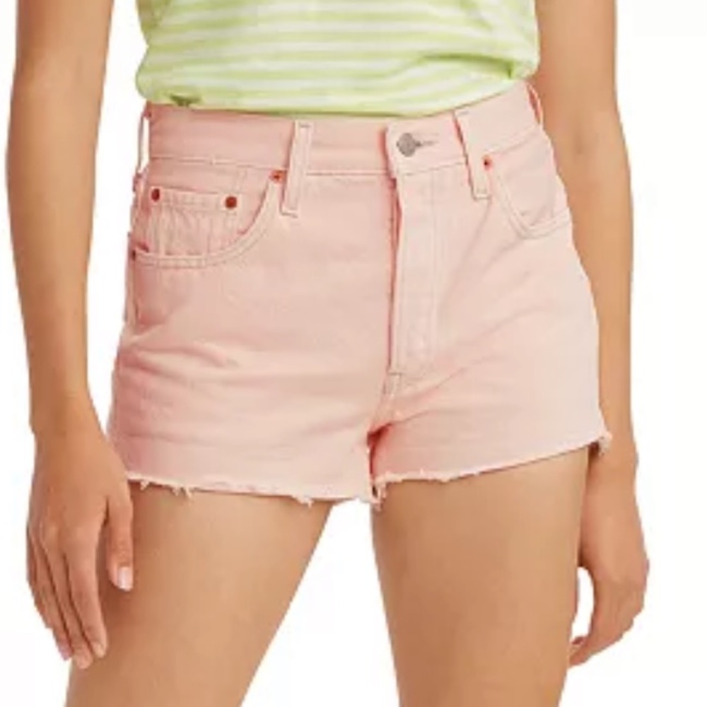 Levi’s 501 Cotton High-Rise Denim Shorts- ‘You’re a Peach’
